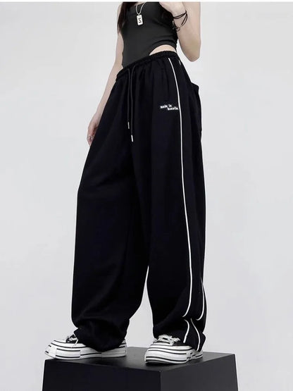 Black Baggy Jogging Sweatpants Women Y2K Cyber Punk Oversize Pant