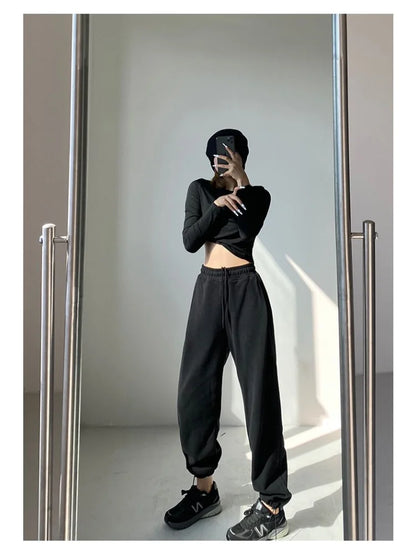 White Baggy Sweatpants Korean Fashion Oversized Wide Leg Harajuku Pant