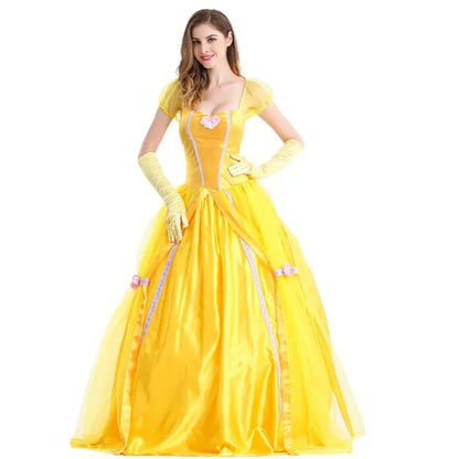 Halloween Belle Beauty and the Beast Adult Princess Female Anime Cosplay Costume