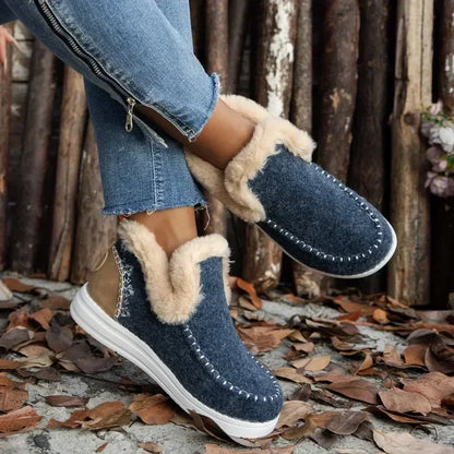 Hot Sale Women Shoes Sleeve Women's Boots Winter Round Toe Plush Fleece for Warmth Short Barrel Flat Large Size Snow Boots