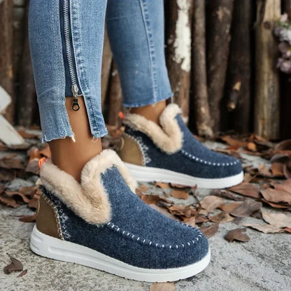 Hot Sale Women Shoes Sleeve Women's Boots Winter Round Toe Plush Fleece for Warmth Short Barrel Flat Large Size Snow Boots