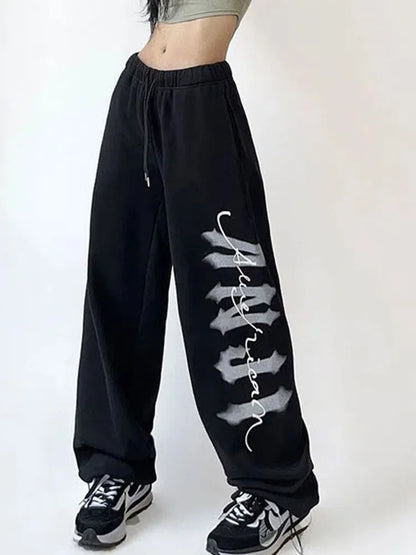 Hip Hop Streetwear Joggers Trendy Y2K Letter Print Sweatpants