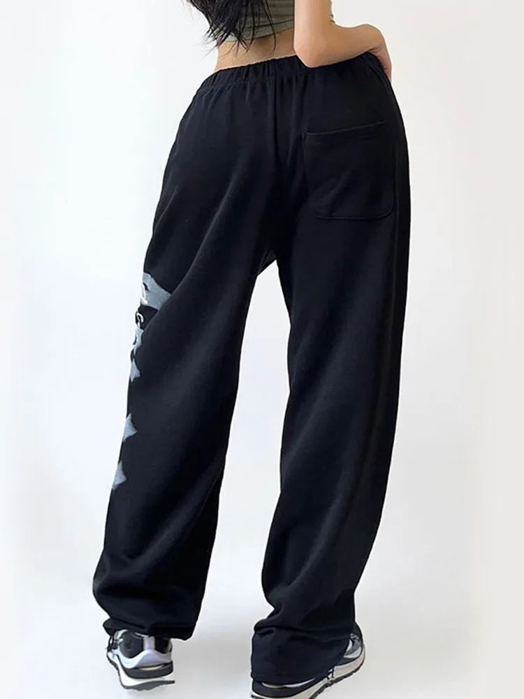 Hip Hop Streetwear Joggers Trendy Y2K Letter Print Sweatpants