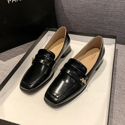 Breathable Pu Leather Solid Handmade Dress Casual Men Black Loafers