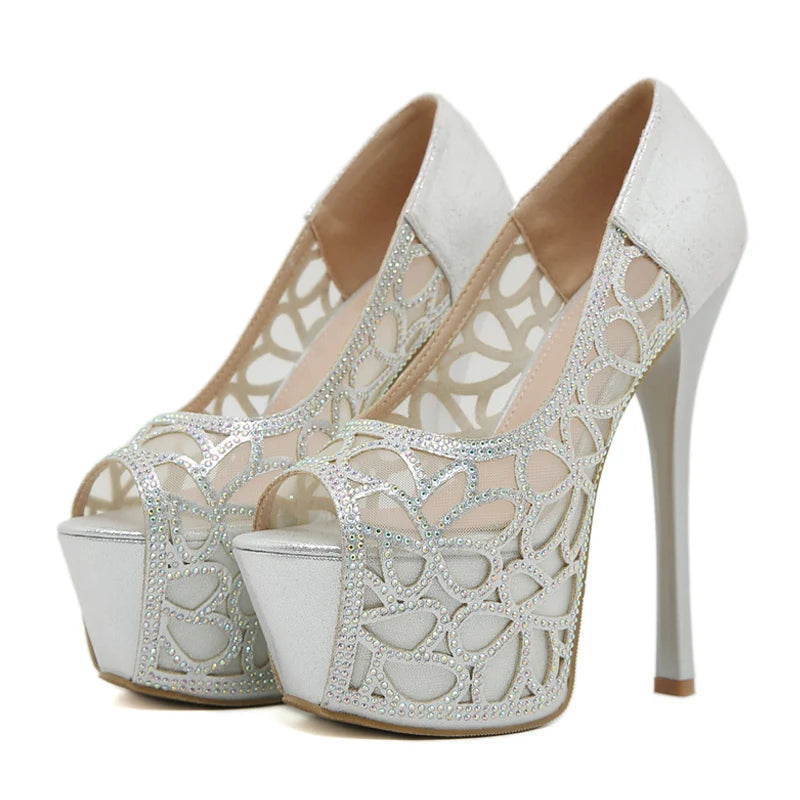 Elegant Wedding Banquet Sexy Peep Toe Platform High Heel High Heel