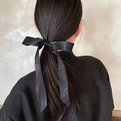 Black Bow Ribbon Top Clip Christmas Hair Accessory