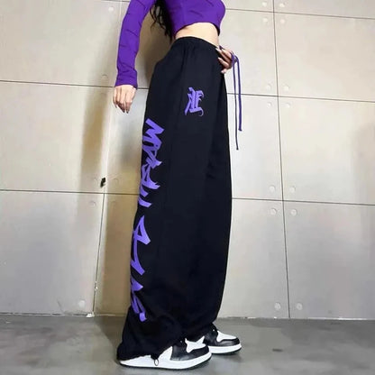 Loose Wide Leg Jogging Harajuku Graffiti Print Sweatpants