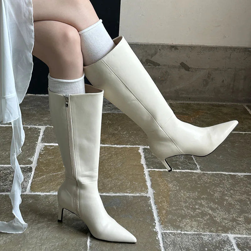 Chic Stylish Comfortable Elegant Fashionable Trendy Pointed Toe Knee High Boots