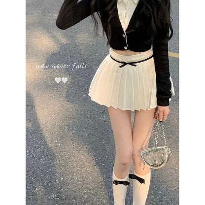 Summer Pleated With Shorts Korean Gyaru Mini Tennis Skirt