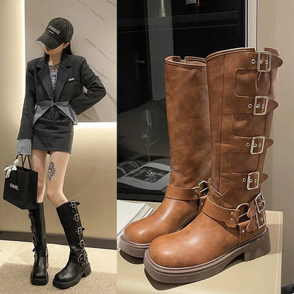 Chic Stylish Lace-Up Comfortable Elegant Knee High Boots