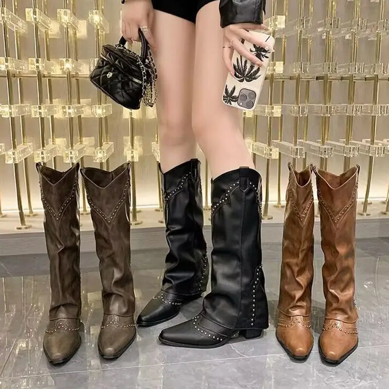 Elegant Trendy Stylish Comfortable Fashionable Chic Pointed Toe Knee High Boots