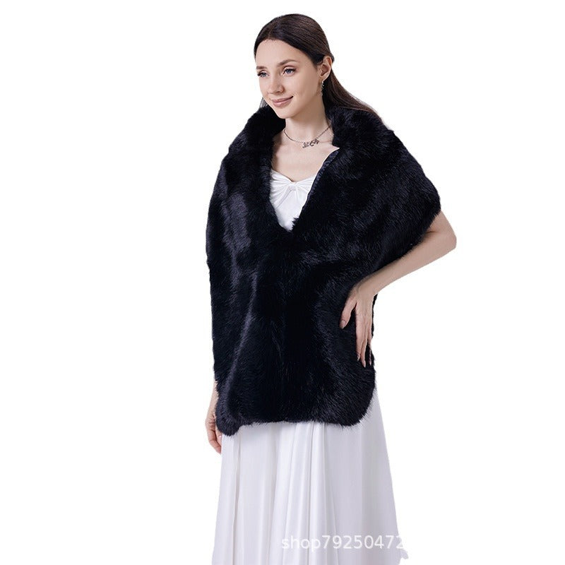 Bridal Wedding Faux-fur Dress Long Winter Scarf