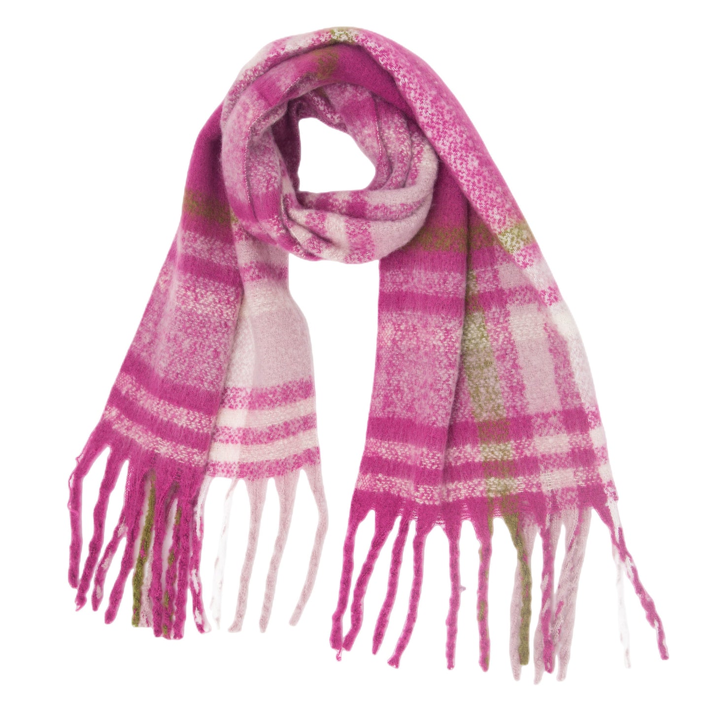 New Autumn Winter Thickened Coarse-tassel Plaid Warm Scarf