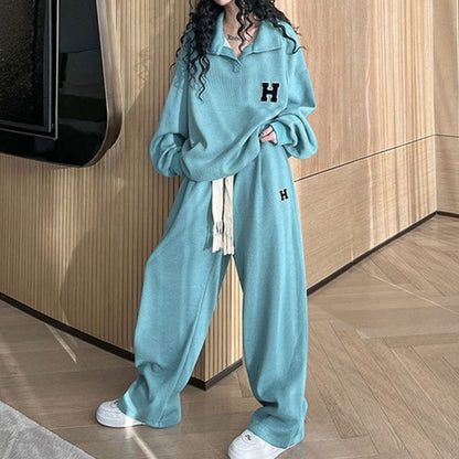 Knit Cozy Stylish Comfortable Relaxed Trendy Casual Simple Suit