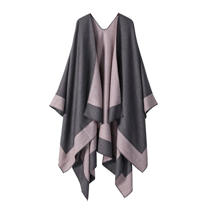 Plain-colored Double-sided Cape Autumn Winter Simple Scarf