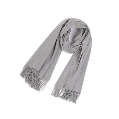 New Autumn Winter Full-polyester Tassel Solid-colored Versatile Scarf