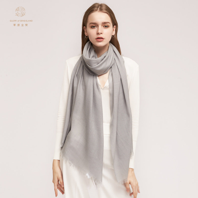 Thick Warm Elegant Plain Wool Cozy Scarf