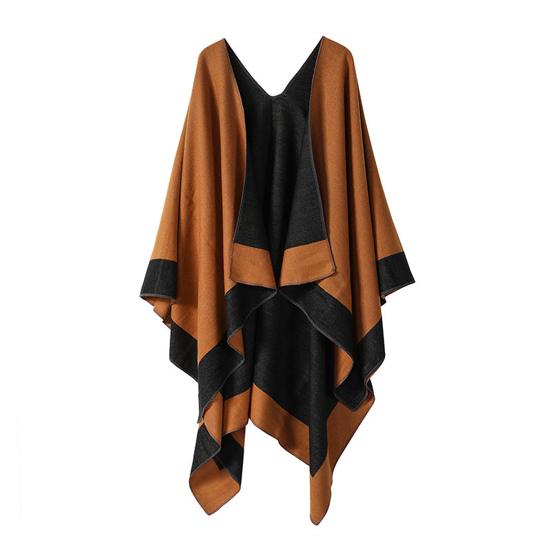 Plain-colored Double-sided Cape Autumn Winter Simple Scarf