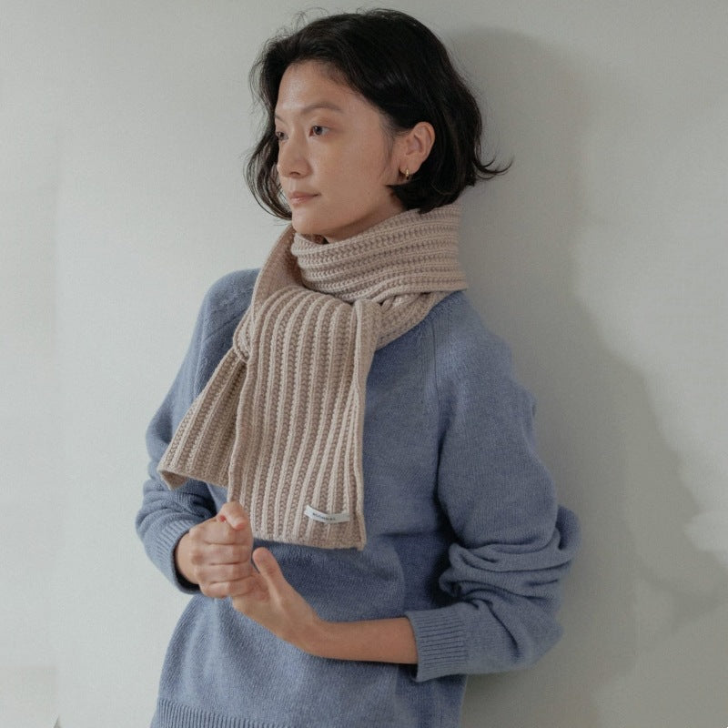 Vertical-striped Sweater Autumn Winter Knitted Wool Scarf