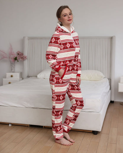 Festive Fun Cozy Printed Soft Comfortable Relaxed Plush Christmas Suit