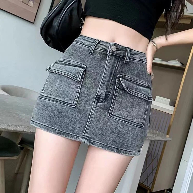 DressBetty - Tight High Waist Sexy Side Split Denim Skirt