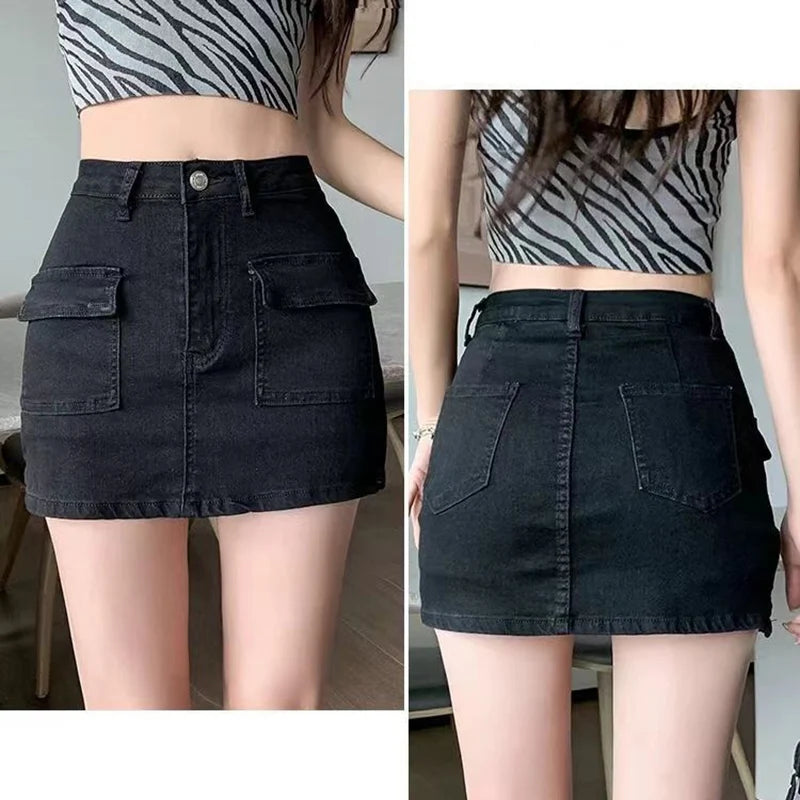 DressBetty - Tight High Waist Sexy Side Split Denim Skirt