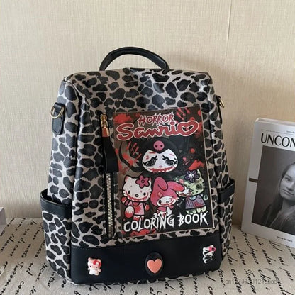 Kuromi Leopard Print Y2K Gothic Vintage Fashion Luxury Cartoon Cute Shoulder Bag