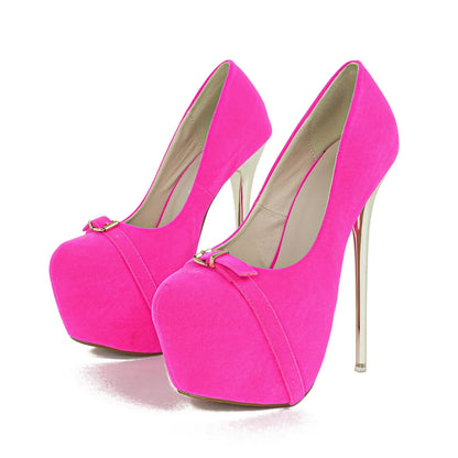 Elegant 16CM Thin High Heel Women’s Pumps Suede Shallow High Heel High Heel