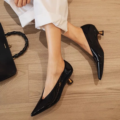 Sexy Highs Pointed Shal Summer Fashion Party Dress Women Shoes Low Heel Pumps