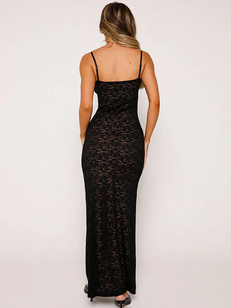 DressBetty - 2024 Sexy See Through Sleeveless Backless Lace Dress