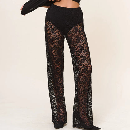 Sexy Sheer Lace Transparent Halloween Pants