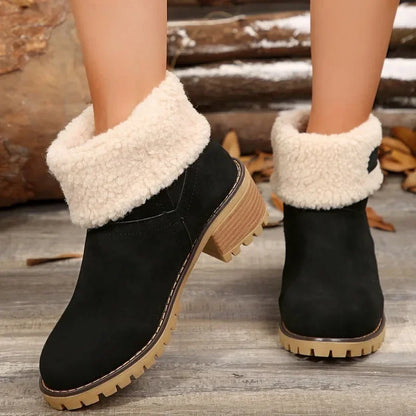 Slip-On Round Toe Plush Warm Comfortable Chunky Snow Boot