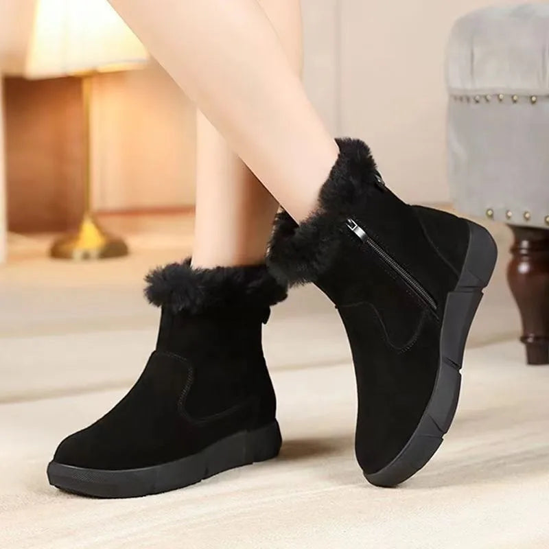 Fur Winter Suede Wool Warm Non-slip Casual Booties Snow Boot