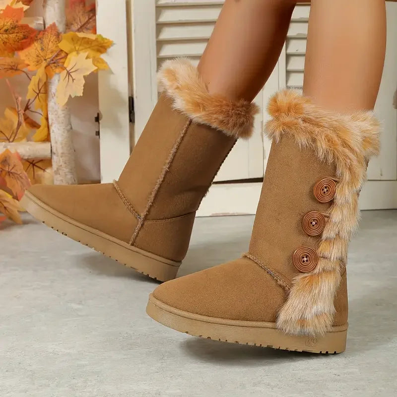 Platform Winter Faux Fur Keep Warm Mid-Calf Women’s Snow Boot