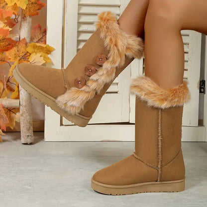 Platform Winter Faux Fur Keep Warm Mid-Calf Women’s Snow Boot