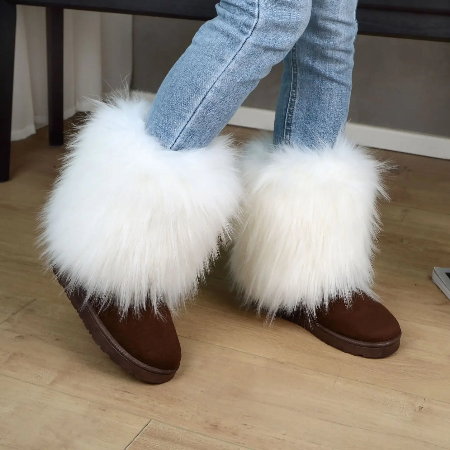 Fluffy Round Toe Thick Bottom Warm Outdoor Non-slip Snow Boot