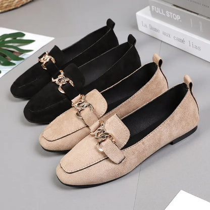 Metal Decor Slip On Fashion Loafers Moccasins Big Size Casual Flats Loafers