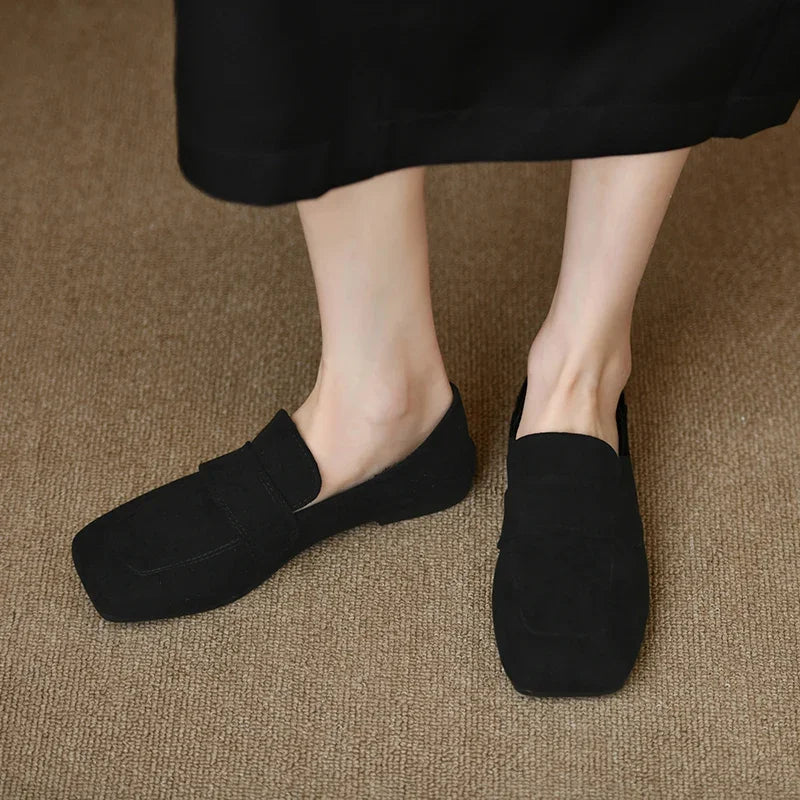 Comfort Soft Sole Square Toe Trend Spring Fashion Shallow Flats Loafers