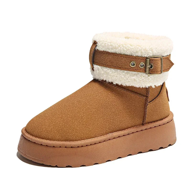 Thick Bottom Fleece-Lined Stylish Warm Cozy Casual Snow Boot