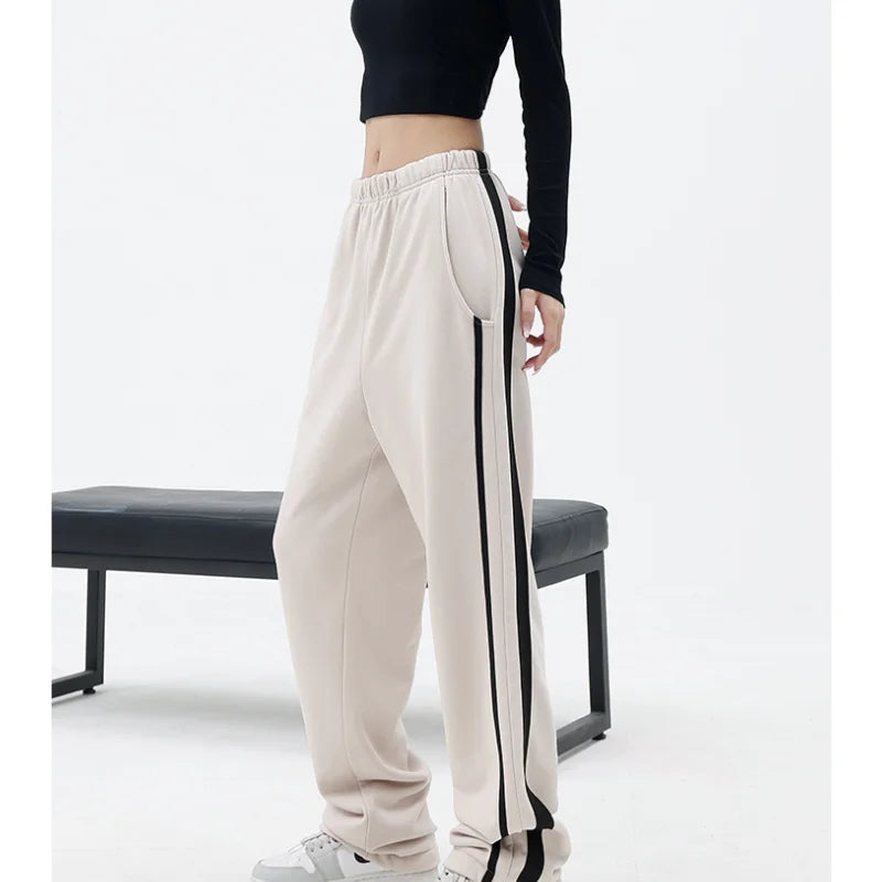 High Waist Wide Leg Fashion Black Baggy Sweatpants