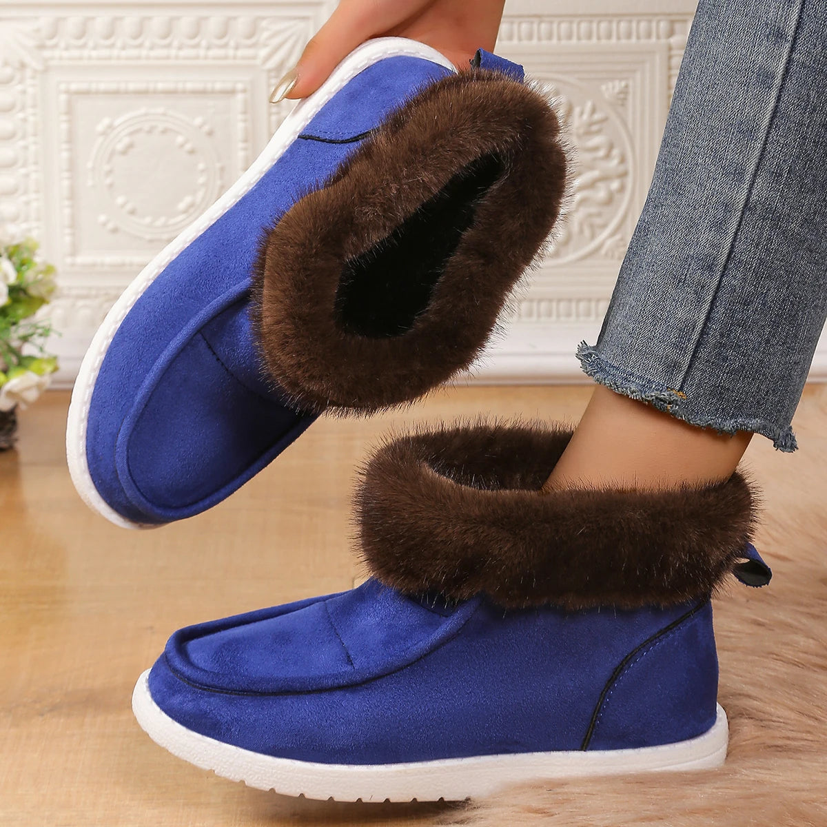 Women Boots Winter New Thickening Plush Warm Snow Boots Women  Plus Size Comfortable Soft Cotton Shoes for Women Botas De Mujer