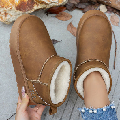 Women Boots Winter Short Plush Warm Snow Boots Women Casual Flat Shoes Women New Comfortable Chelsea Ankle Boots Botas De Mujer