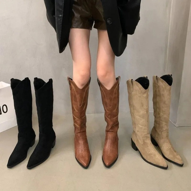 Trendy Chic Comfortable Slip-On Pointed Toe Knee High Boots