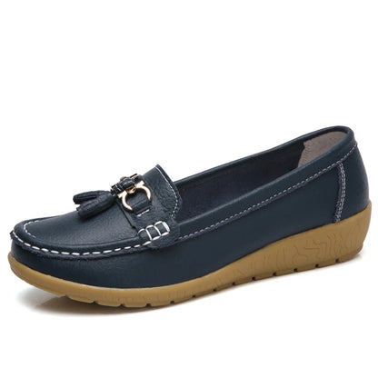 Genuine Leather Tenis Nurse Slip On Retro Moccasins Plus Size Flats Loafers