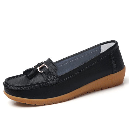 Genuine Leather Tenis Nurse Slip On Retro Moccasins Plus Size Flats Loafers