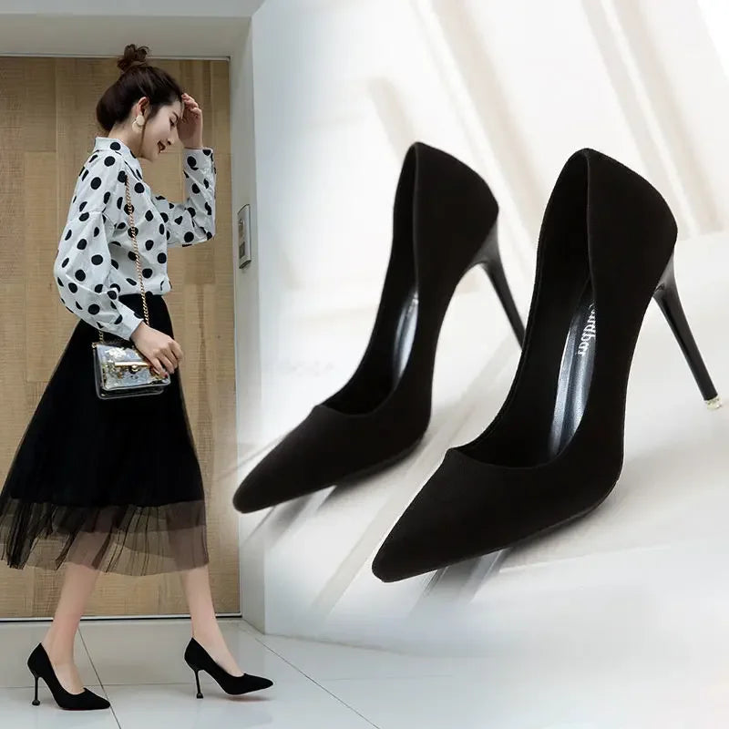 Suede High Heel Fashion Office Comfort Party Women High Heel