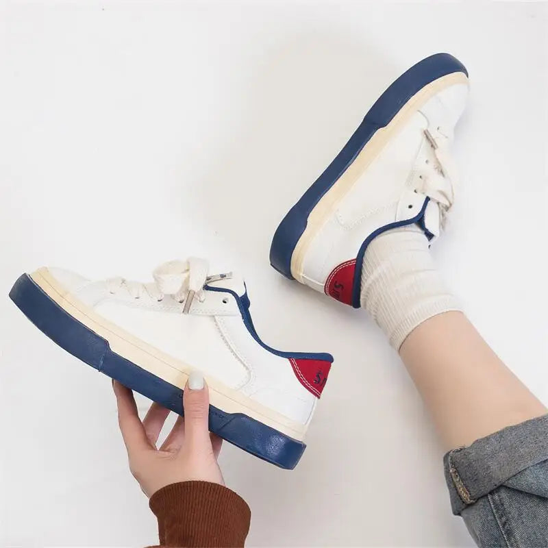 Women Summer Autumn Thick Soled Raised Canvas Shoes Breathable Versatile Student Sport Flats Sneakers Outdoor Trainers Footwear