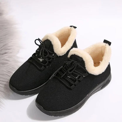 Women Winter Boots New Warm Thicken Snow Boots Lace Up Ankle Boots Non Slip Plush Fur Shoes Keep Warm Ankle Botas Plus Size