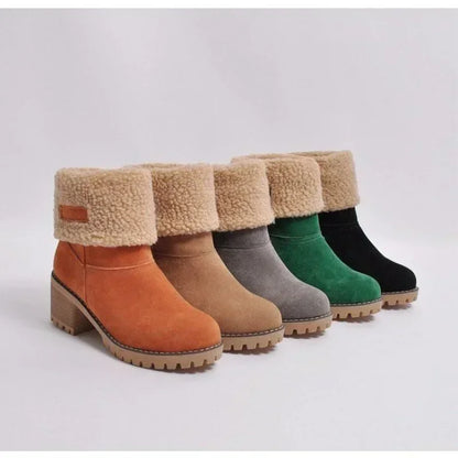 Women Winter Fur Warm Snow Boots Ladies Warm Wool Booties Ankle Boot Comfortable Shoes Plus Size Casual Women Mid Boots