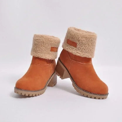 Women Winter Fur Warm Snow Boots Ladies Warm Wool Booties Ankle Boot Comfortable Shoes Plus Size Casual Women Mid Boots